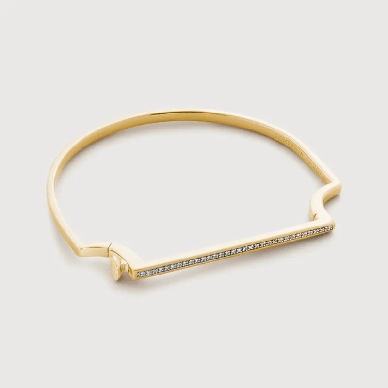 Gold Signature Diamond Slim Bangle - Lab Grown Diamond