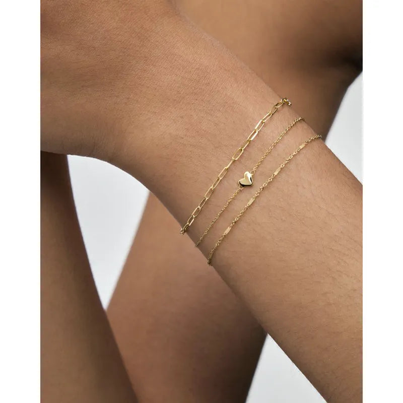 Gold Mini Heart Chain Bracelet