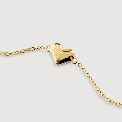 Gold Mini Heart Chain Bracelet