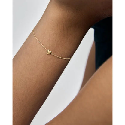 Gold Mini Heart Chain Bracelet