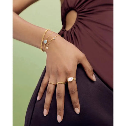 Gold Vermeil MV Siren™ Small Nugget Stacking Ring - Moonstone