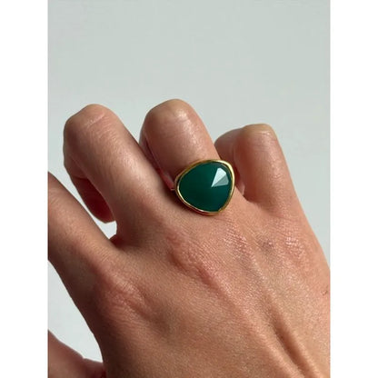 Gold Vermeil MV Siren™ Ring - Green Onyx