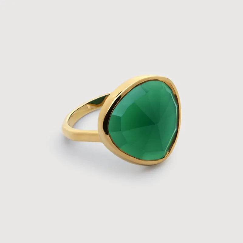 Gold Vermeil MV Siren™ Ring - Green Onyx