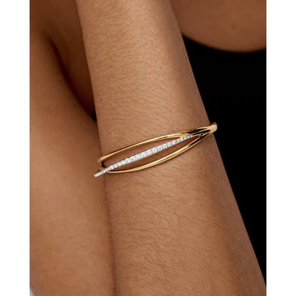 Gold Vermeil Nura Wrap Pavé Diamond Bangle - Lab Grown Diamond