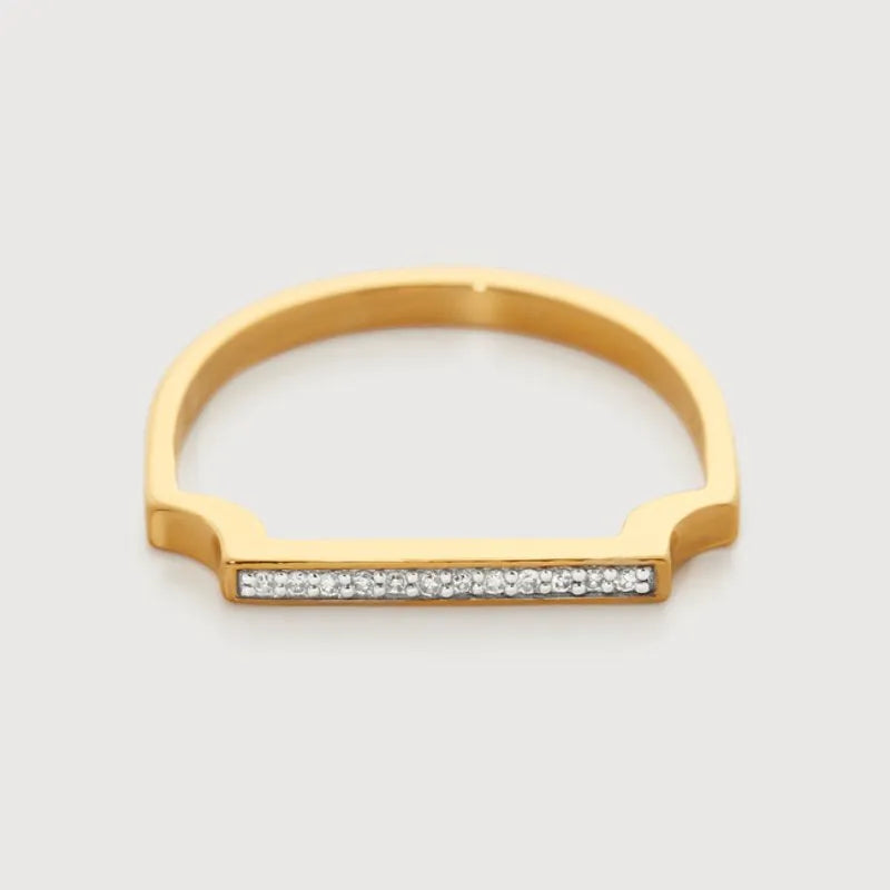 Gold Vermeil Signature Diamond Slim Ring - Diamond