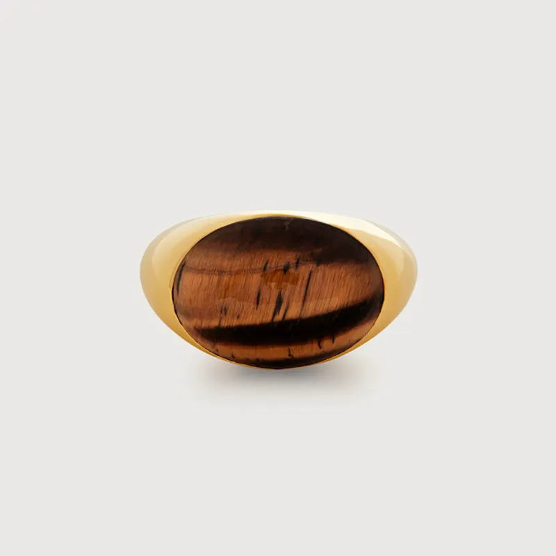Gold Vermeil Kate Young Gemstone Ring - Tigers Eye