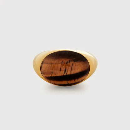 Gold Vermeil Kate Young Gemstone Ring - Tigers Eye