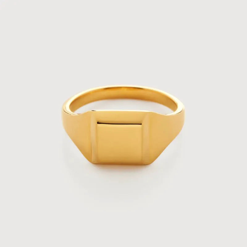 Gold Vermeil Signature Signet Ring