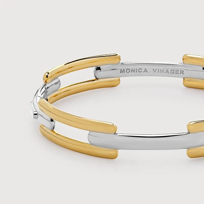 Gold Vermeil Signature Link Mixed Metal Bangle