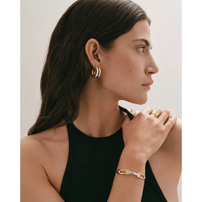 Gold Vermeil Signature Link Mixed Metal Bangle