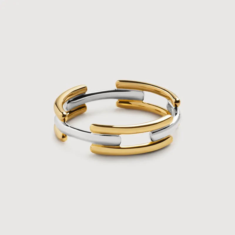 Gold Vermeil Signature Link Mixed Metal Stacking Ring