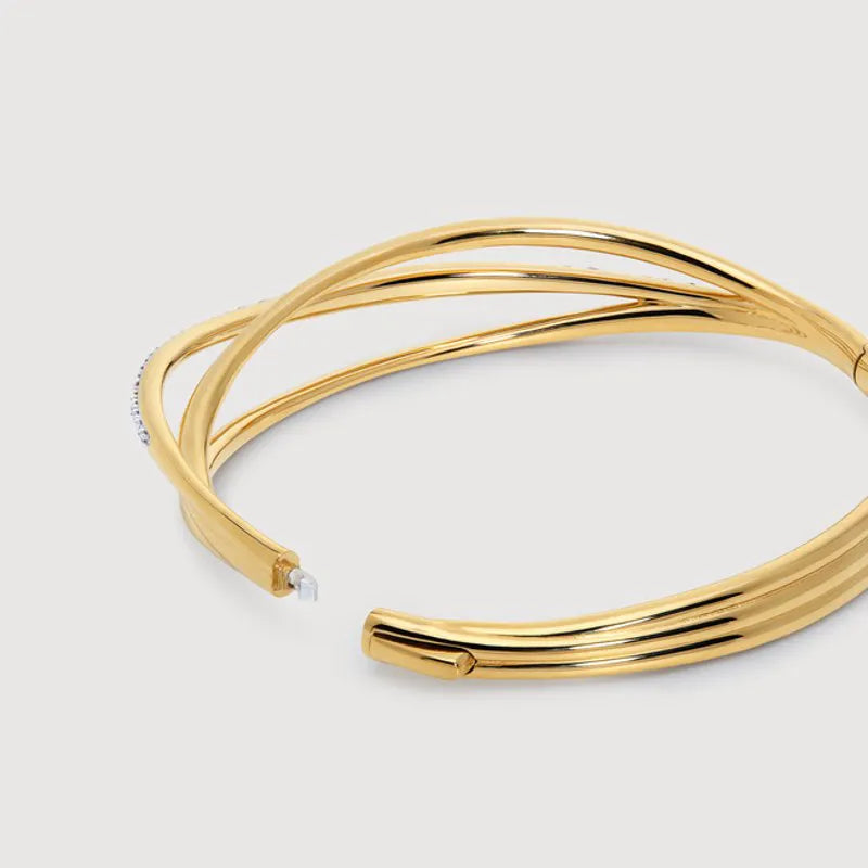 Gold Vermeil Nura Wrap Pavé Diamond Bangle - Lab Grown Diamond