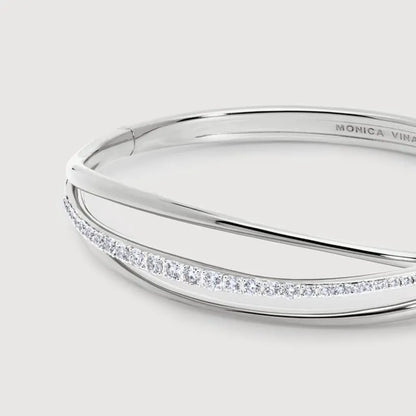 Sterling Silver Nura Wrap Pavé Diamond Bangle - Lab Grown Diamond