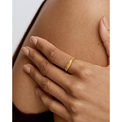 Gold Vermeil Antica Textured Stacking Ring
