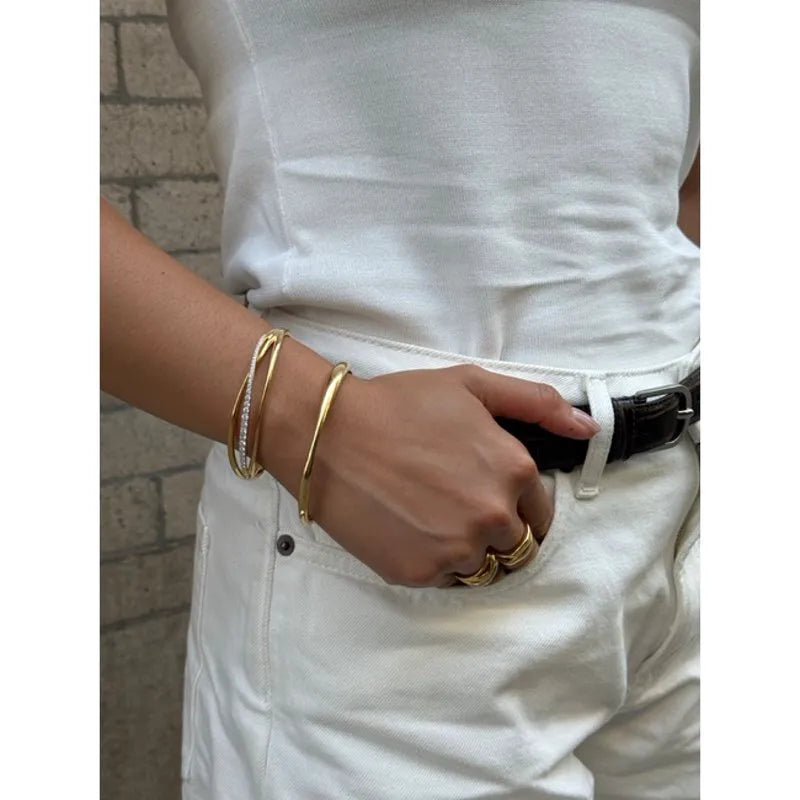 Gold Vermeil Nura Wrap Pavé Diamond Bangle - Lab Grown Diamond