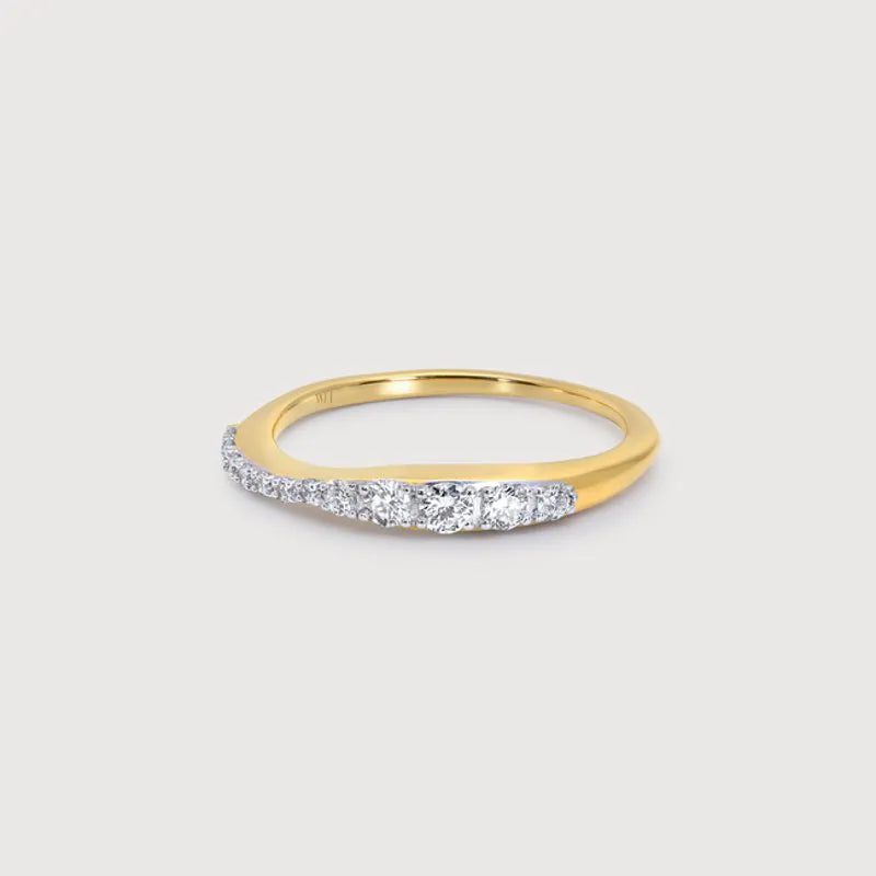 Gold Vermeil Riva Pavé Diamond Stacking Ring - Lab Grown Diamond