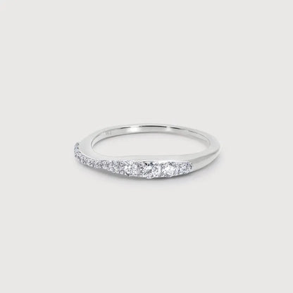 Sterling Silver Riva Pavé Diamond Stacking Ring - Lab Grown Diamond