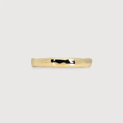 Gold Hammered Slim Band
