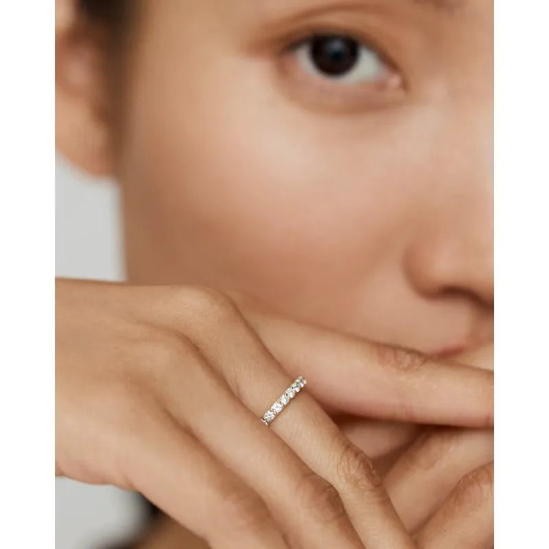 Gold Diamond Eternity Ring 2mm - Lab Grown Diamond
