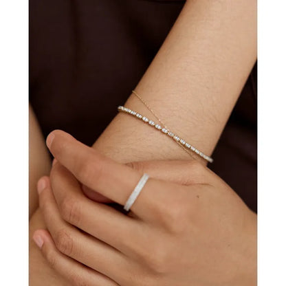 Gold Rectangular Diamond Tennis Bracelet - Lab Grown Diamond