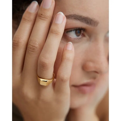 Gold Vermeil Signature Signet Ring