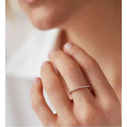 Rose Gold Vermeil Diamond Eternity Ring 0.8mm - Diamond