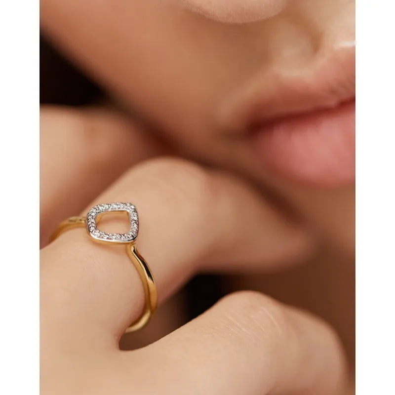 Gold Vermeil Riva Mini Kite Diamond Ring - Diamond