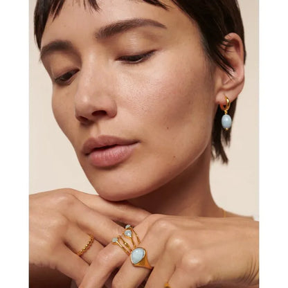 Gold Vermeil MV Siren™ Gemstone Stacked Ring - Green Onyx