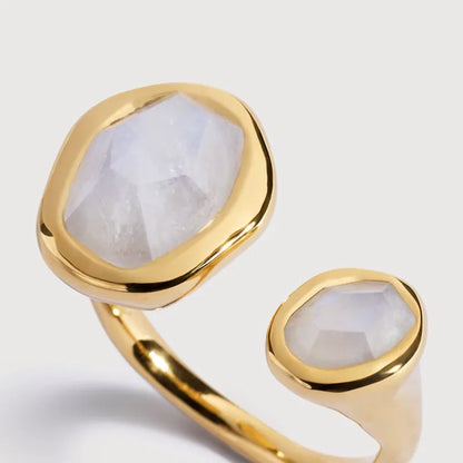 Gold Vermeil Odyssey Gemstone Open Ring - Moonstone