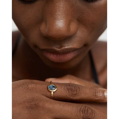 Gold Vermeil Odyssey Gemstone Ring - Aquamarine