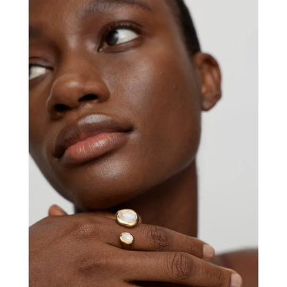 Gold Vermeil Odyssey Gemstone Open Ring - Moonstone