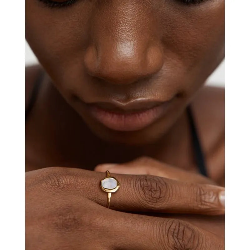 Gold Vermeil Odyssey Gemstone Ring - Moonstone