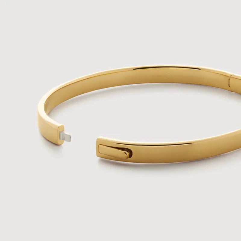 Gold Vermeil Solitaire Diamond Bangle 1.6mm - Lab Grown Diamond