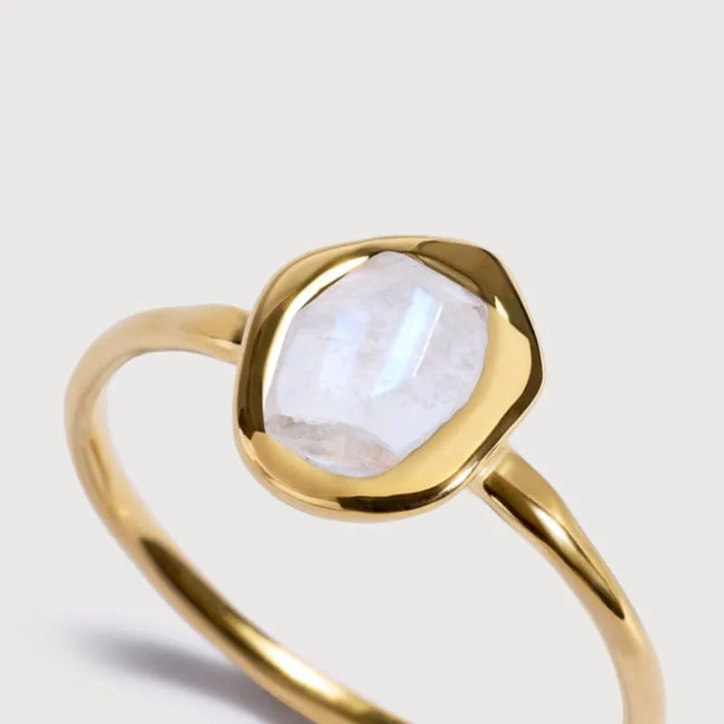 Gold Vermeil Odyssey Gemstone Ring - Moonstone