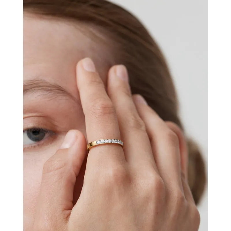 Gold Vermeil Essential Pavé Diamond Ring - Lab Grown Diamond