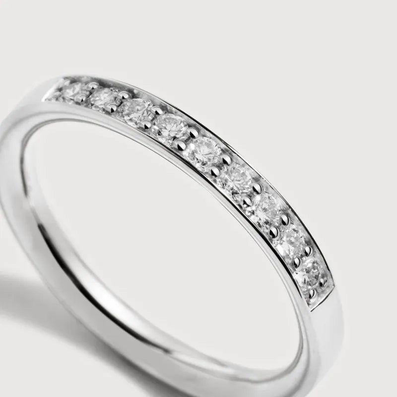 Sterling Silver Essential Pavé Diamond Ring - Lab Grown Diamond