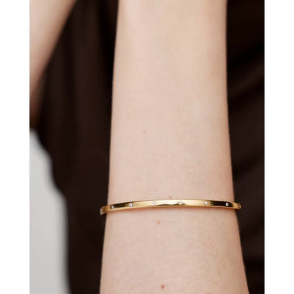 Gold Vermeil Essential Diamond Station Bangle - Lab Grown Diamond