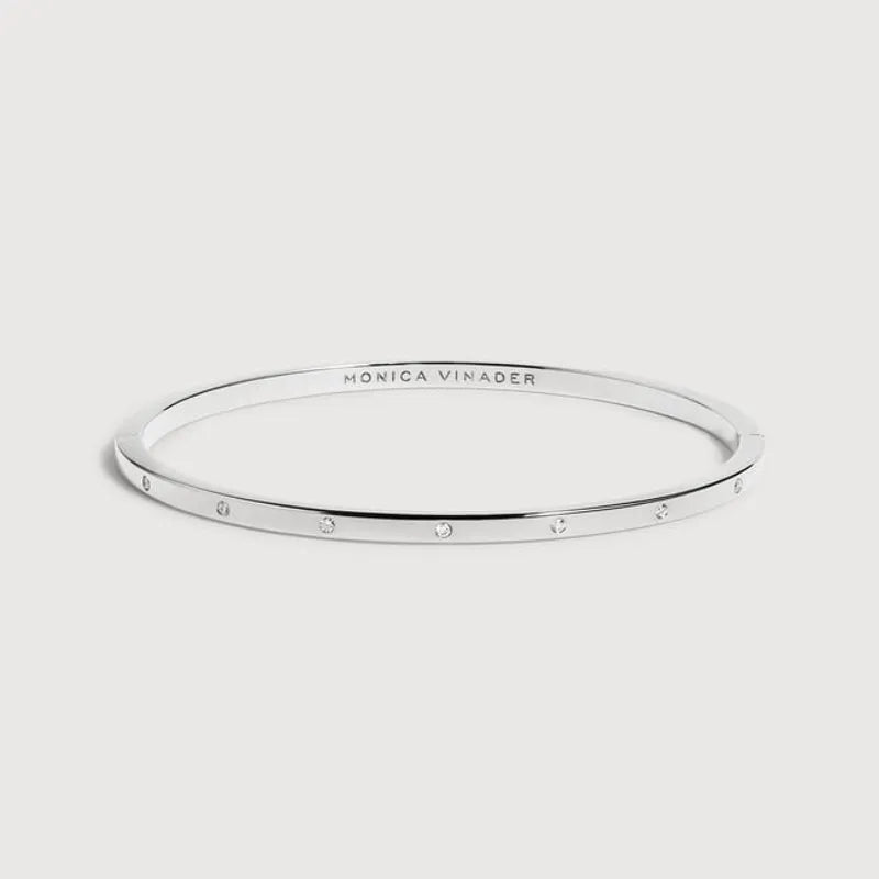 Sterling Silver Essential Diamond Station Bangle - Lab Grown Diamond