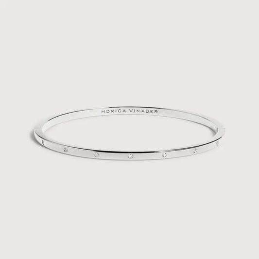 Sterling Silver Essential Diamond Station Bangle - Lab Grown Diamond