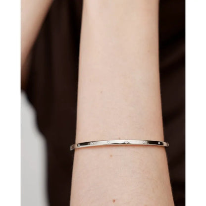 Sterling Silver Essential Diamond Station Bangle - Lab Grown Diamond