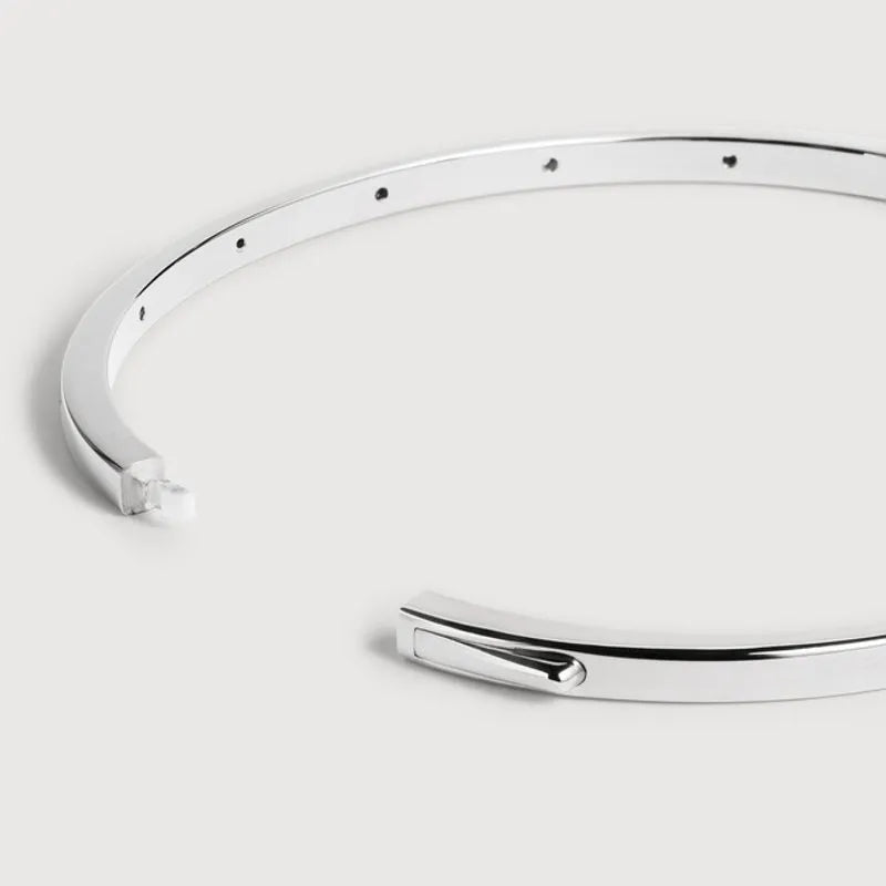 Sterling Silver Essential Diamond Station Bangle - Lab Grown Diamond