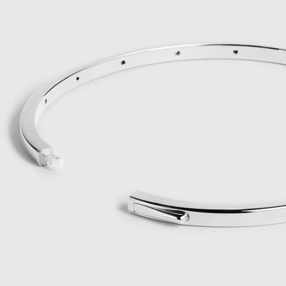 Sterling Silver Essential Diamond Station Bangle - Lab Grown Diamond
