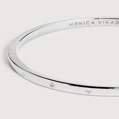 Sterling Silver Essential Diamond Station Bangle - Lab Grown Diamond