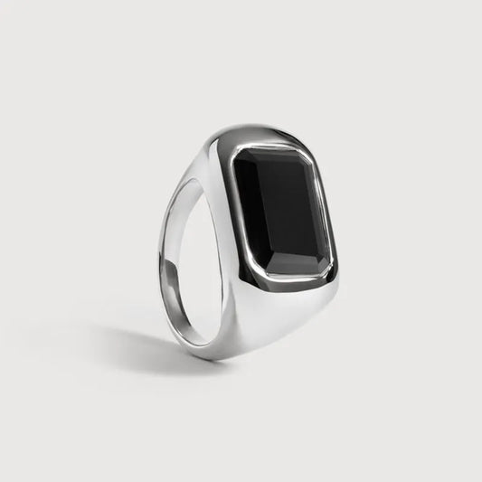 Sterling Silver Power Cocktail Ring - Black Onyx