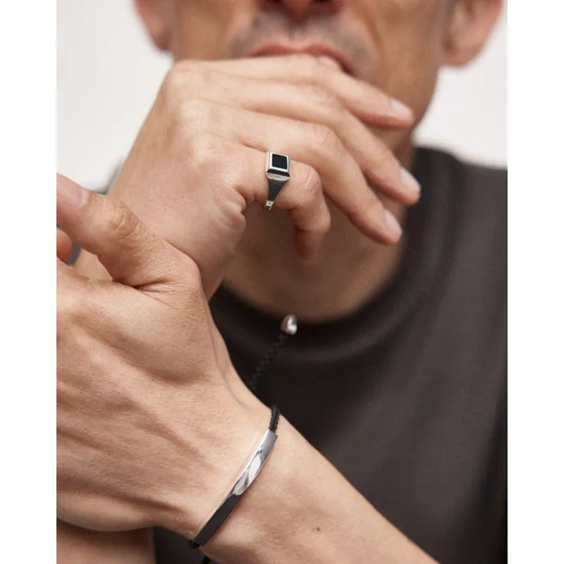 Sterling Silver Signature Signet Ring - Black Onyx