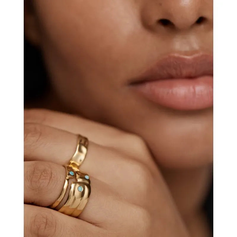 Sterling Silver Amaia Gemstone Bold Ring - Amazonite