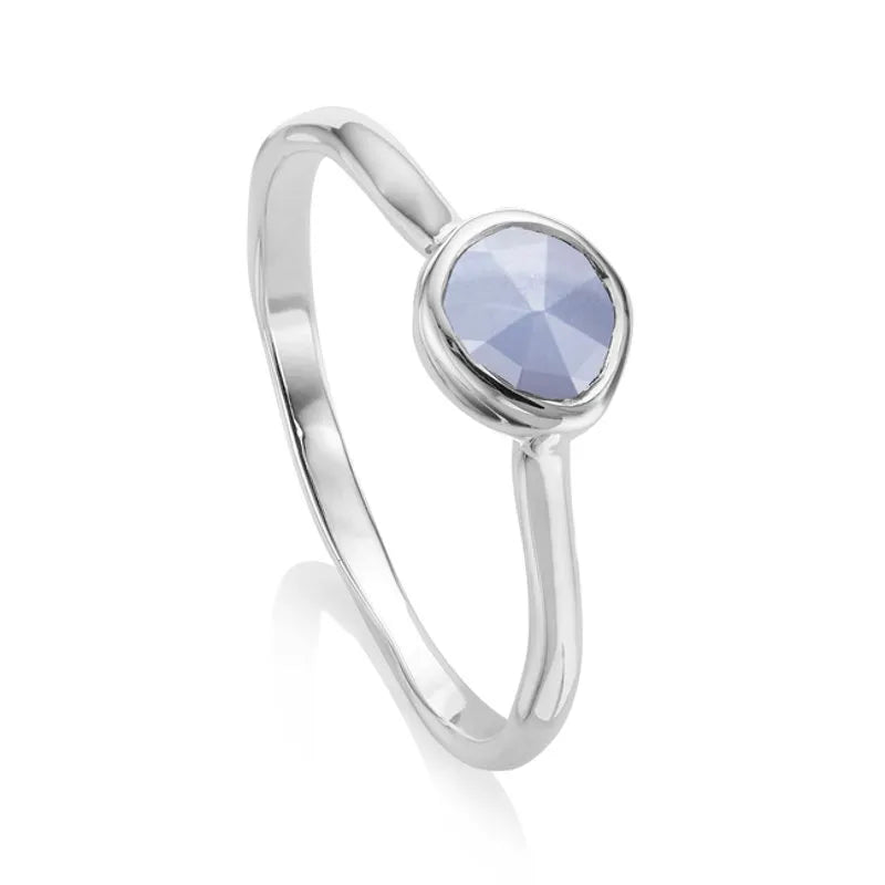 Sterling Silver MV Siren™ Gemstone Small Ring - Blue Lace Agate