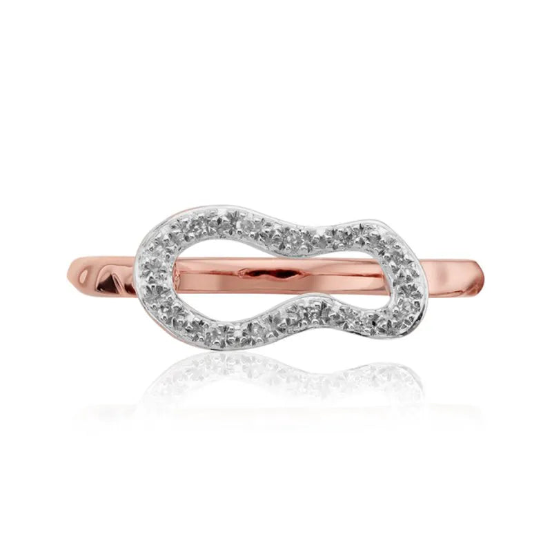 Rose Gold Vermeil Riva Mini Pod Ring - Diamond