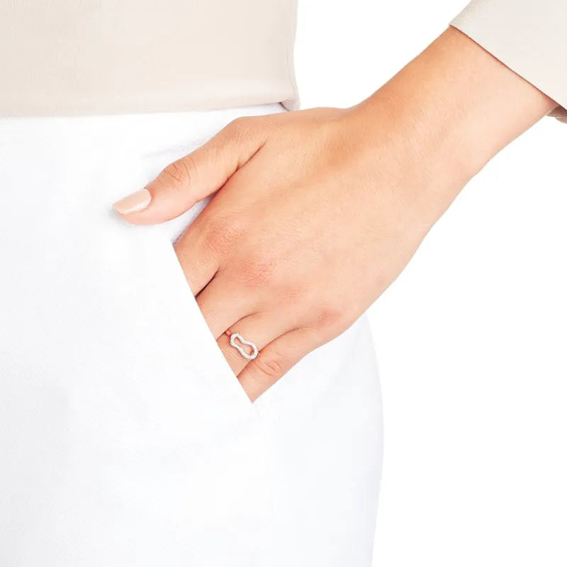 Rose Gold Vermeil Riva Mini Pod Ring - Diamond