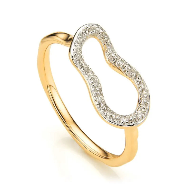 Gold Vermeil Riva Mini Pod Ring - Diamond